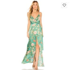 MAJORELLE Majorelle Salsa Maxi Wrap Dress In Bellbird